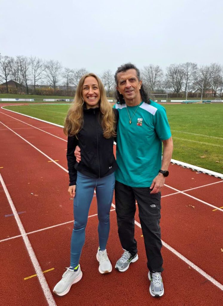 Ivana Gancheva und Vasil auf der Tartanbahn